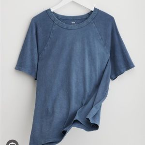 Aerie Distressed Raglan Boyfriend Tee Oversized
